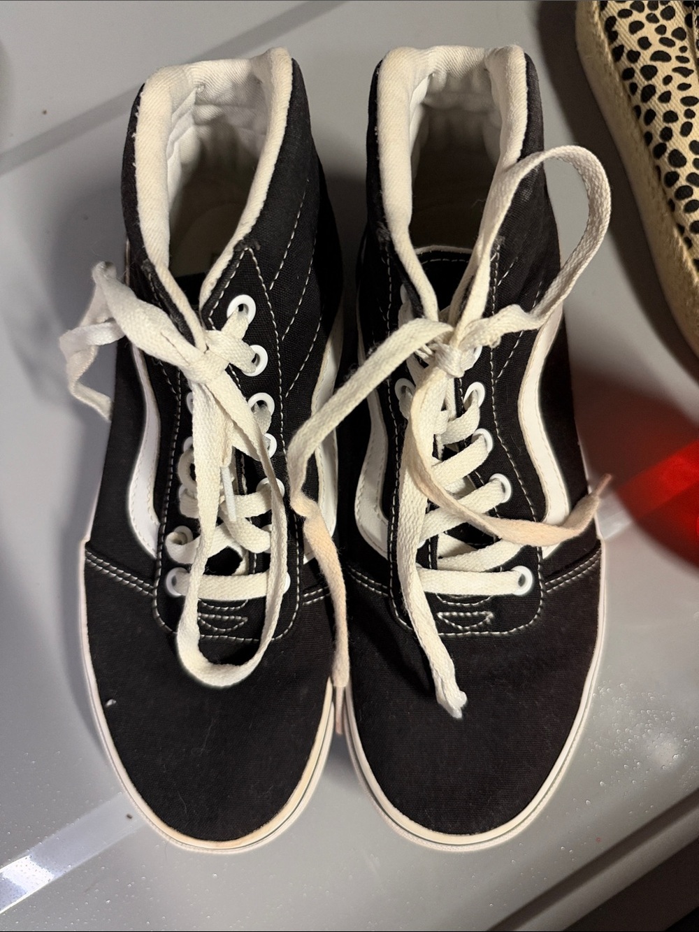 Vans High-Top Canvas Sneakers in Black and White